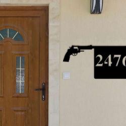 personalized gun bullet funny warning address sign house number plaque custom metal sign 1