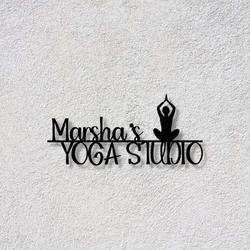 personalized gym yoga studio logo sign v2 home decor custom metal sign 1