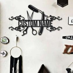 personalized hair dresser tools metal sign hair stylist sign hairstylist studio sign barber gifts 2