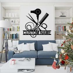 personalized hair salon sign hair stylist name sign home decor hair salon shop owner gift barber gifts 1