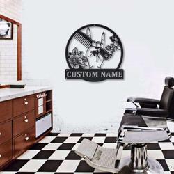 personalized hair scissors sign hair stylist sign hair stylist studio sign hairdresser tool decor 2