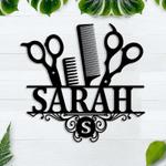 personalized hair stylist metal sign hair artist name sign hairstyle shop sign barber shop decor 0