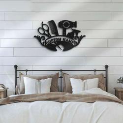 personalized hair stylist sign hair salon name sign hairdresser sign barber shop sign craft room decor 1