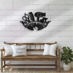 personalized hair stylist sign hair salon name sign hairdresser sign barber shop sign craft room decor 2