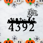 personalized halloween cemetery metal sign custom house number signs halloween decoration for home 0