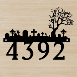 personalized halloween cemetery metal sign custom house number signs halloween decoration for home 1