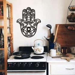 personalized hamsa hand evil eyes hand of fatima v12 yoga studio home decor custom metal sign 1