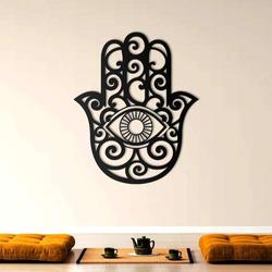 personalized hamsa hand evil eyes hand of fatima v2 yoga studio home decor custom metal sign 2