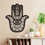 personalized hamsa hand evil eyes hand of fatima v4 yoga studio home decor custom metal sign 0