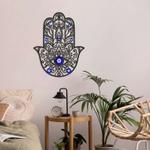 personalized hamsa hand evil eyes hand of fatima v5 yoga studio home decor custom metal sign 0