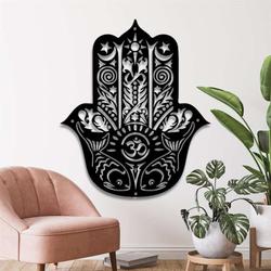 personalized hamsa hand spiritual gift hand of fatima yoga studio home decor custom metal sign 1