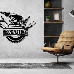 personalized handyman sign repairman gift workshop custom metal signs garage decor 2
