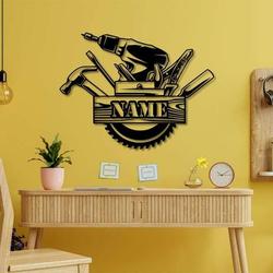 personalized handyman sign repairman gift workshop custom metal signs garage decor 3