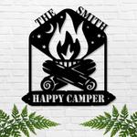 personalized happy camper metal signs campfire sign decor camping metal wall art campsite outdoor decor funny camping signs 0