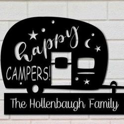 personalized happy campers sign caravan sign camping o oor custom metal sign summer gifts outdoor enthusiast gifts 1