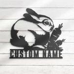 personalized happy easter bunny rabbit farm decorative garden custom metal sign 0