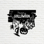 personalized happy halloween metal sign halloween boo signs halloween decoration for home 0