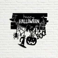 Personalized Happy Halloween Metal Wall Art Halloween Boo Signs Halloween Decoration for Home