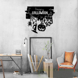 personalized happy halloween metal sign halloween boo signs halloween decoration for home 1