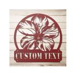 personalized hibiscus garden decorative custom metal sign housewarming gift 0