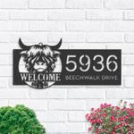 personalized highland cow farmhouse address sign custom metal signs 0