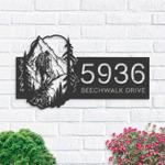 personalized hiker camping mountain climbing v1 address sign house number plaque custom metal sign 0