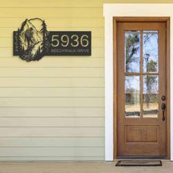 personalized hiker camping mountain climbing v1 address sign house number plaque custom metal sign 1