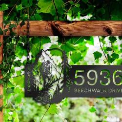 personalized hiker camping mountain climbing v1 address sign house number plaque custom metal sign 2
