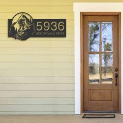 personalized hiker camping mountain climbing v2 address sign house number plaque custom metal sign 1