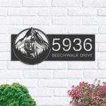 personalized hiker camping mountain climbing v3 address sign house number plaque custom metal sign 0