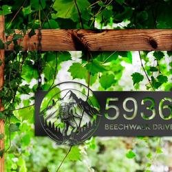 personalized hiker camping mountain climbing v5 address sign house number plaque custom metal sign 2