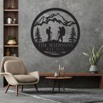 personalized hiking couple mountain scenery home decor anniversary wedding gift custom metal sign 0