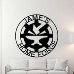 personalized home forge blacksmith anvil hammer custom metal sign 0