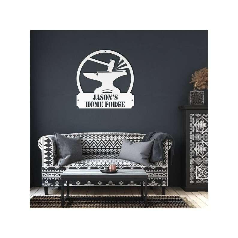 Personalized Home Forge Blacksmith Metal Art Anvil and Hammer Metal Wall Art 3 personalized home forge blacksmith metal art anvil and hammer custom metal sign 3