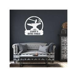 personalized home forge blacksmith metal art anvil and hammer custom metal sign 3