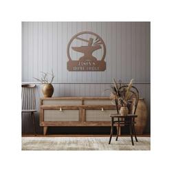 personalized home forge blacksmith metal art anvil and hammer custom metal sign 4