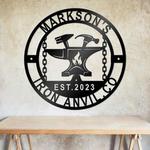 personalized home forge sign iron anvil hammer forge blacksmith wall art custom metal sign 0