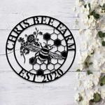 personalized honey bee farm garden decorative custom metal sign 0