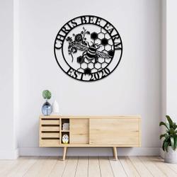 personalized honey bee farm garden decorative custom metal sign 2