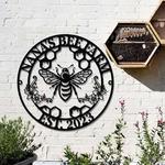 personalized honey bee farm name garden custom metal sign 0