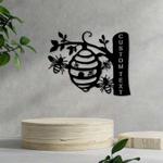 personalized honey bees comb garden welcome decorative custom metal sign housewarming gift 0