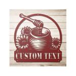 personalized honeycomb honey bee farm garden sunflower decorative custom metal sign housewarming gift 0