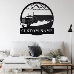 personalized hopper truck metal name sign home decor gift for truck drivers 1
