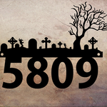personalized horror halloween cemetery graveyard metal sign custom house number sign halloween decoration 0