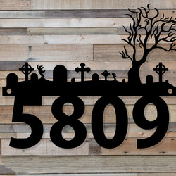 personalized horror halloween cemetery graveyard metal sign custom house number sign halloween decoration 1