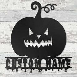 Personalized Horror Pumpkin Metal Wall Art Halloween Signs Halloween Decoration for Home