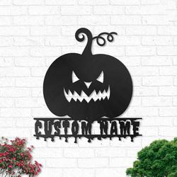 personalized horror pumpkin metal sign halloween signs halloween decoration for home 1