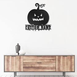 personalized horror pumpkin metal sign halloween signs halloween decoration for home 2