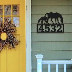 personalized horse address sign barn cabin mountain home house number plaque custom metal sign 1