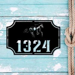 personalized horse address sign house number plaque custom metal sign 1